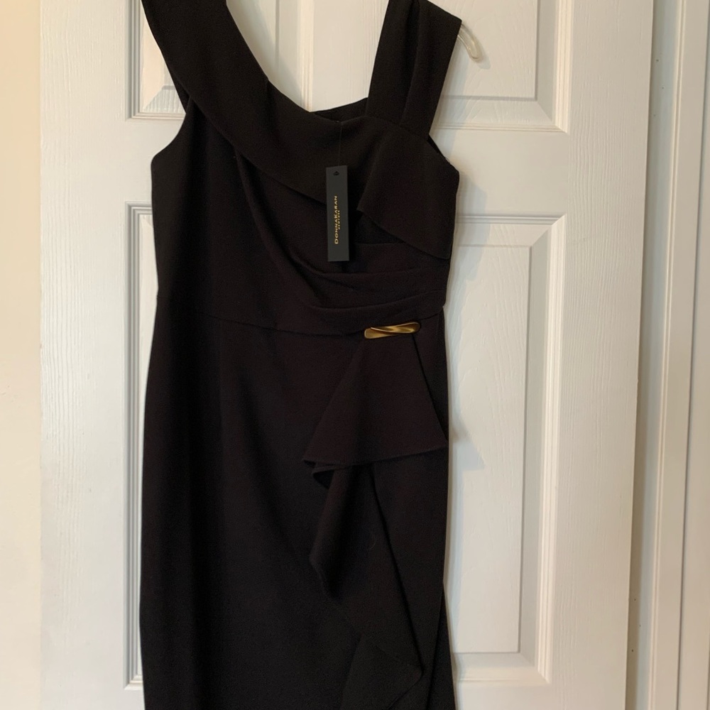 Donna Karan One Shoulder Black Dress
